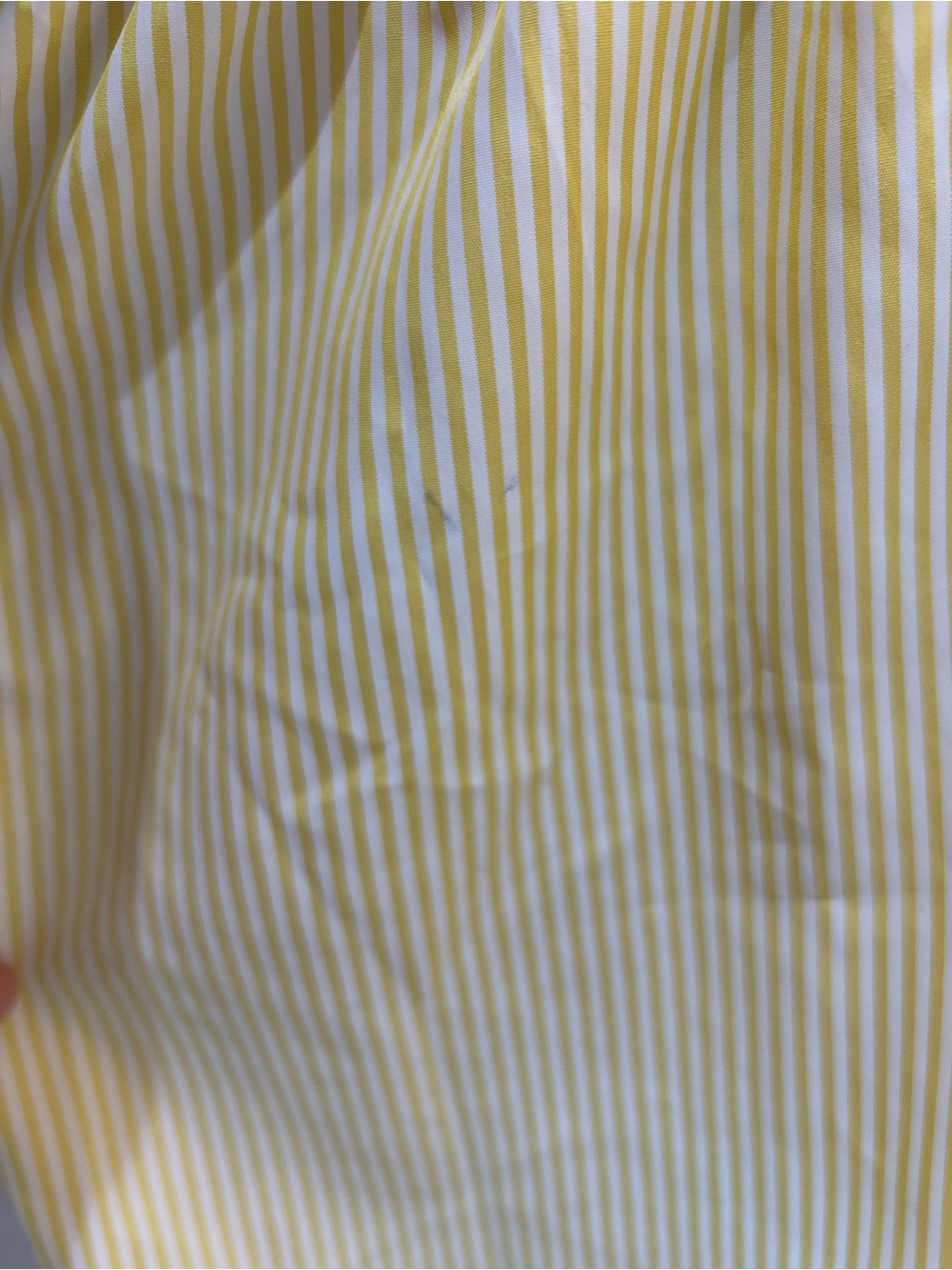 Striped Patchwork Colorblock Button-Up Mini Shirt Dress Sz S Ruffle Bell Sleeve - Picture 8 of 9